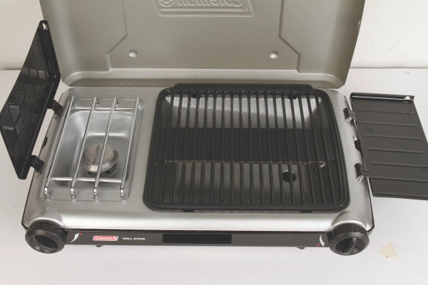 Coleman Gas Camping Grill/Stove | Tabletop Propane 2-in-1 Grill/Stove, 2 Burner