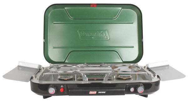 Coleman Gas Camping Stove | Even-Temp Propane Stove, 3 Burner, Green