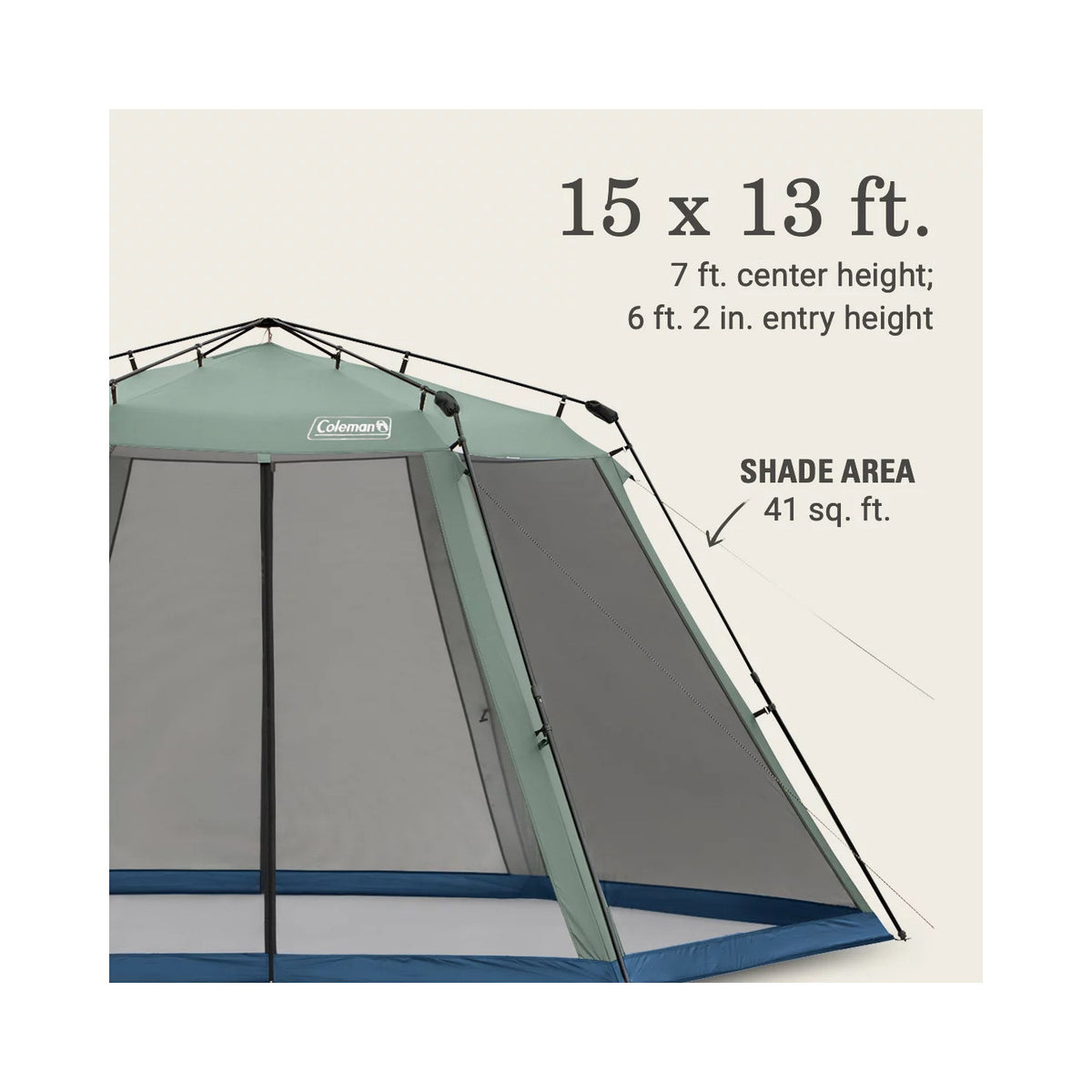 coleman tent extension Coleman Screen Tent Skylodge 15 x 13 Instant Screen Canopy Tent, Moss