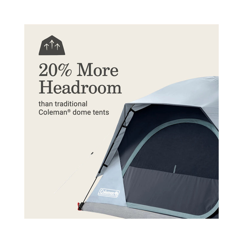 Coleman Skydome Camping Tent—4-Person Tent with LED Lighting