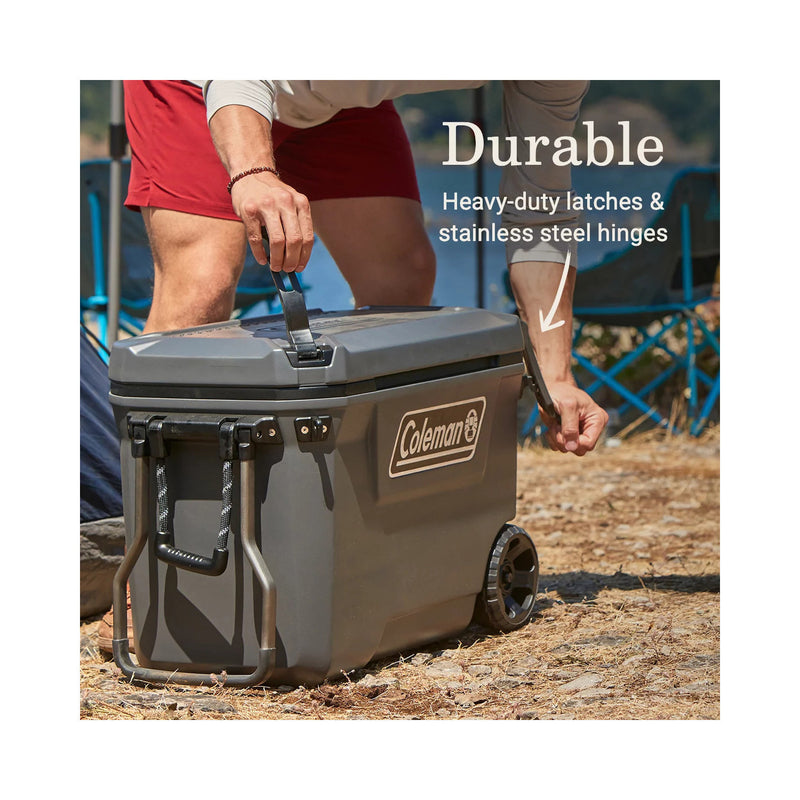 Coleman Ice Chest—Convoy Series 65 Quart Cooler With Wheels, Gray