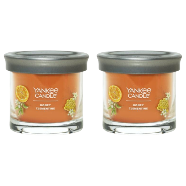 Yankee Candle Small Tumbler Scented Single Wick Jar Candle, Honey Clementine, Over 20 Hours of Burn Time, 4.3 Ounce (Pack of 2)