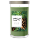 Yankee Candle Medium Pillar Scented Candle, Balsam & Cedar, 14.25 oz, 2-Pack