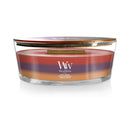 WoodWick Scented Trilogy Ellipse Candle, Apple Basket | Spiced Blackberry | Pumpkin Butter, 16 oz