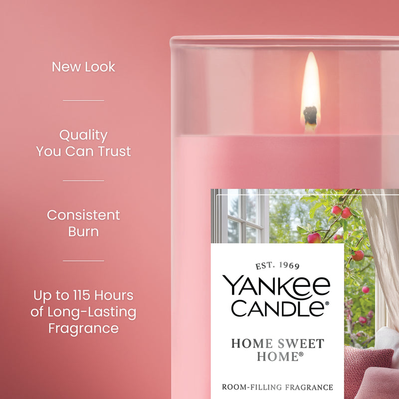 Yankee Candle Medium Pillar Scented Candle, Home Sweet Home, 14.25 oz (2-Pack)