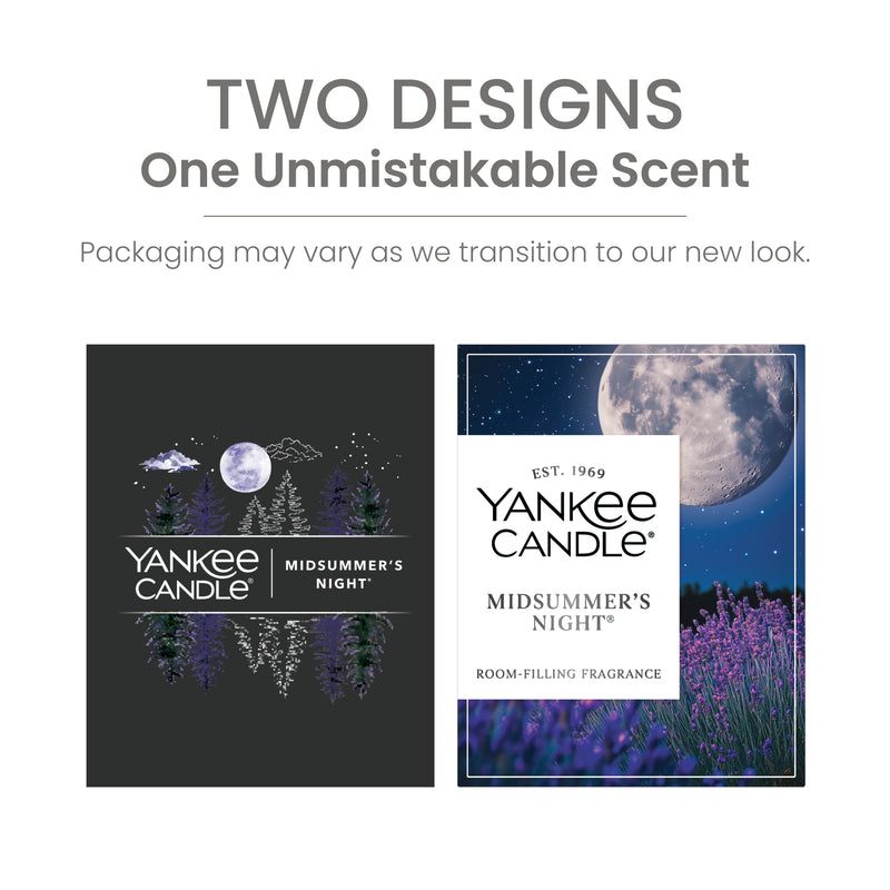 Yankee Candle Medium Pillar Scented Candle, Midsummer's Night, 14.25 oz (2-Pack)