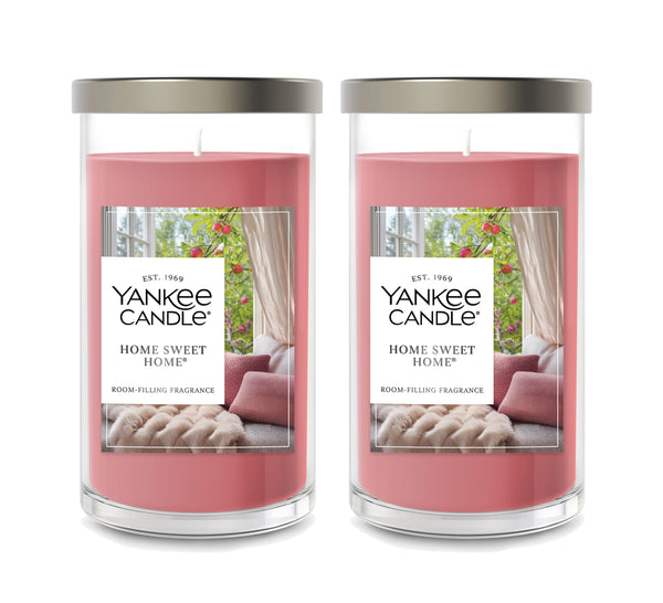 Yankee Candle Medium Pillar Scented Candle, Home Sweet Home, 14.25 oz (2-Pack)