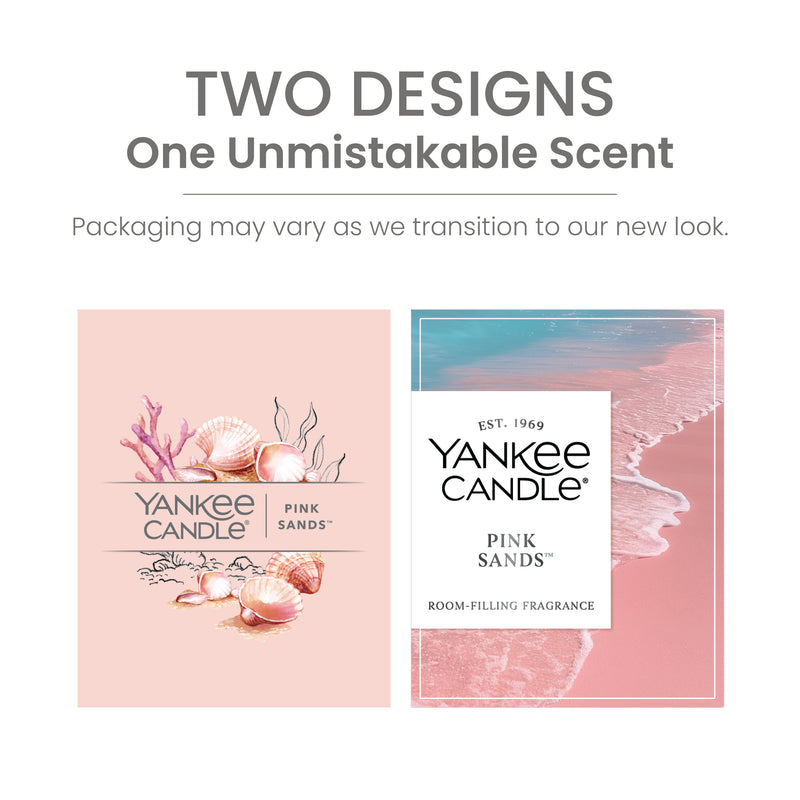 Yankee Candle Medium Pillar Scented Candle, Pink Sands, 14.25 oz (2-Pack)