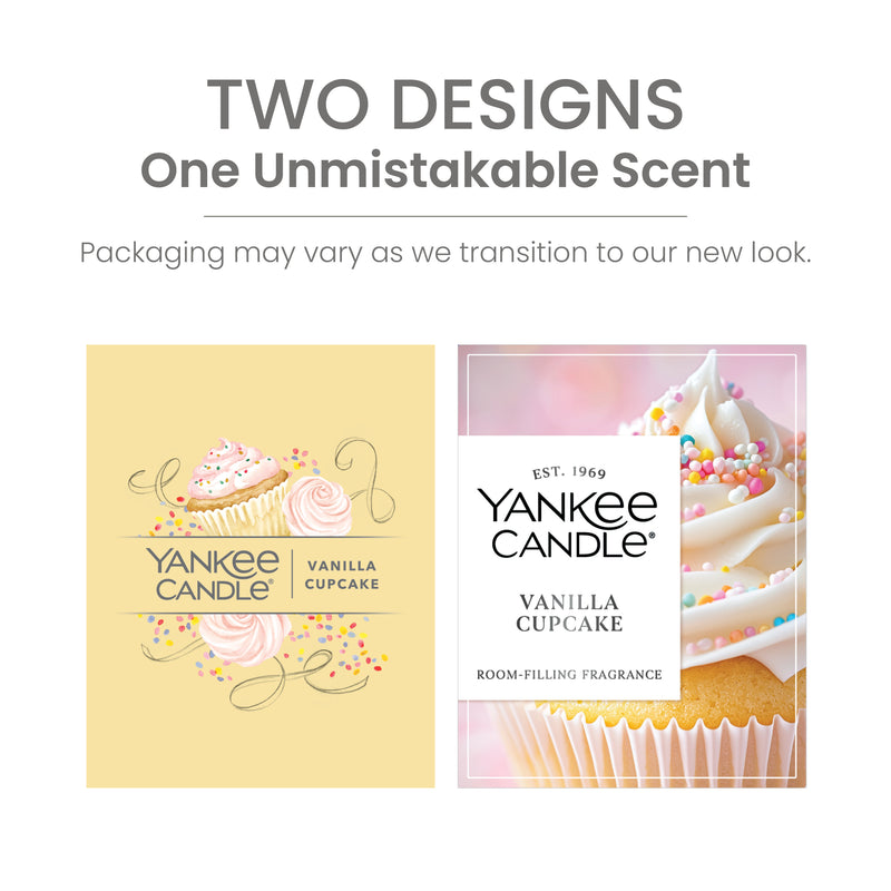 Yankee Candle Medium Pillar Scented Candle, Vanilla Cupcake, 14.25 oz (2-Pack)