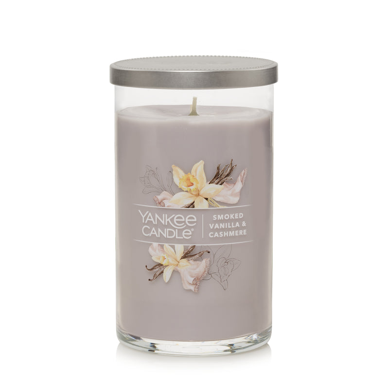 Yankee Candle Medium Pillar Scented Candle, Smoked Vanilla & Cashmere, 14.25 oz (2-Pack)