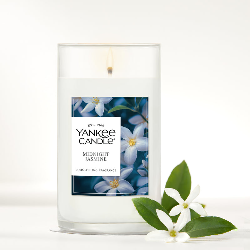 Yankee Candle Medium Pillar Scented Candle, Midnight Jasmine, 14.25 oz (2-Pack)