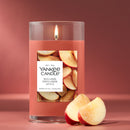 Yankee Candle Medium Pillar Scented Candle, Sugared Cinnamon Apple, 14.25 oz (2-Pack)
