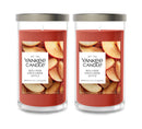 Yankee Candle Medium Pillar Scented Candle, Sugared Cinnamon Apple, 14.25 oz (2-Pack)