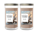 Yankee Candle Medium Pillar Scented Candle, Seaside Woods, 14.25 oz (2-Pack)
