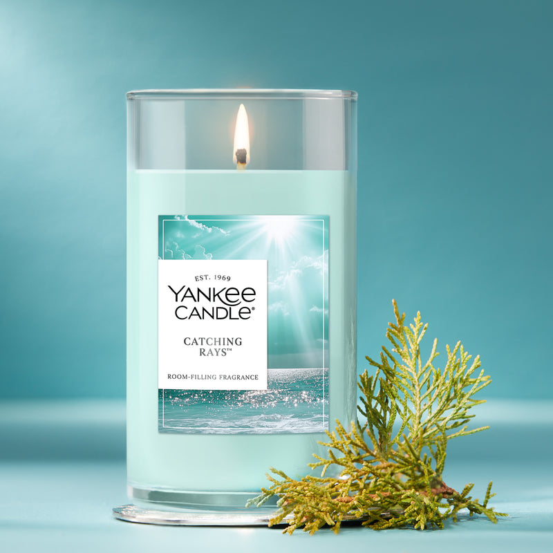 Yankee Candle Medium Pillar Scented Candle, Catching Rays, 14.25 oz (2-Pack)
