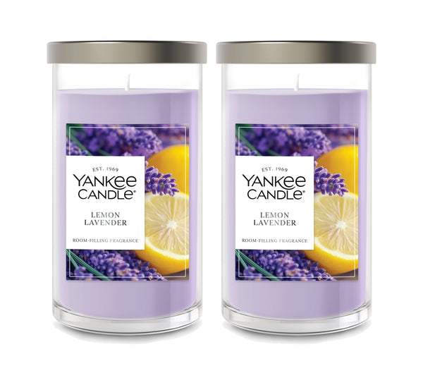 Yankee Candle Medium Pillar Scented Candle, Lemon Lavender, 14.25 oz (2-Pack)