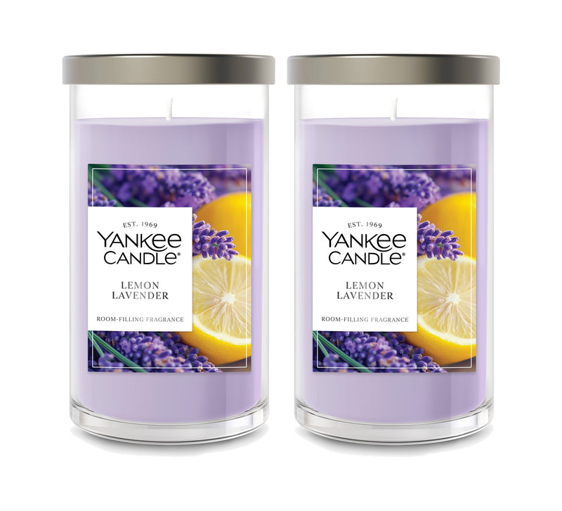 Yankee Candle Medium Pillar Scented Candle, Lemon Lavender, 14.25 oz (2-Pack)