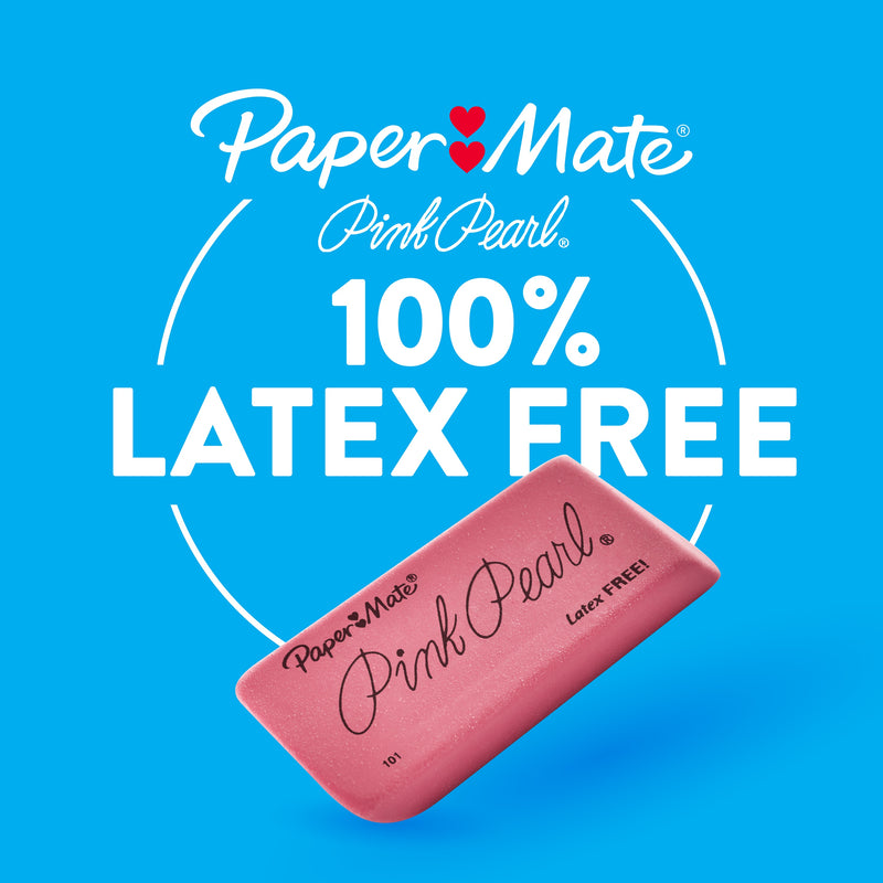 Paper Mate Pink Pearl Erasers, Large, 3 Count