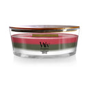 WoodWick Scented Trilogy Ellipse Candle, Crimson Berries | Fraser Fir | White Teak, 16oz