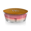 WoodWick Scented Trilogy Ellipse Candle, Melon Blossom | Coastal Sunset | Palo Santo, 16oz