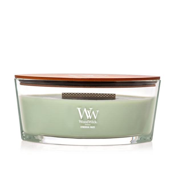 WoodWick Scented Ellipse Candle, Crackles as it Burns, Ethereal Haze, 16oz