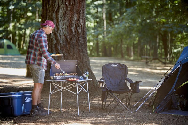 Coleman Compact Roll-Top Aluminum Adult Camping Table, Silver