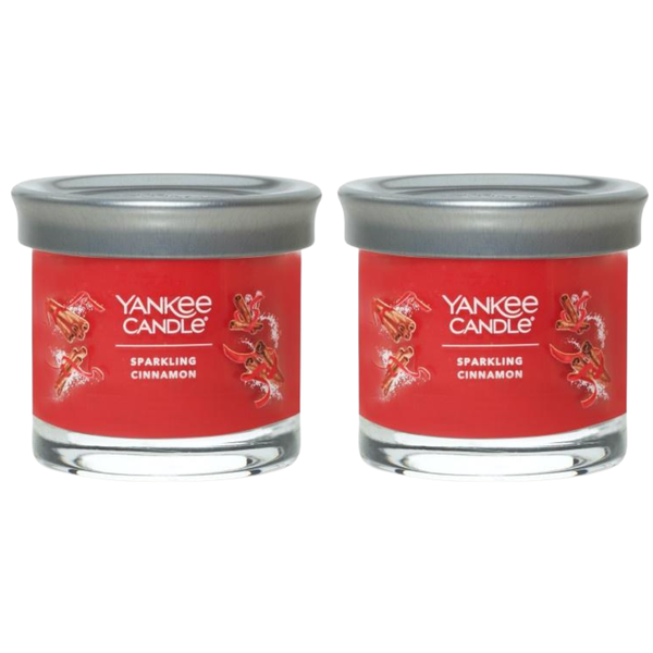 Yankee Candle Small Tumbler Scented Single Wick Jar Candle, Sparkling Cinnamon, Over 20 Hours of Burn Time, 4.3 Ounce (Pack of 4)