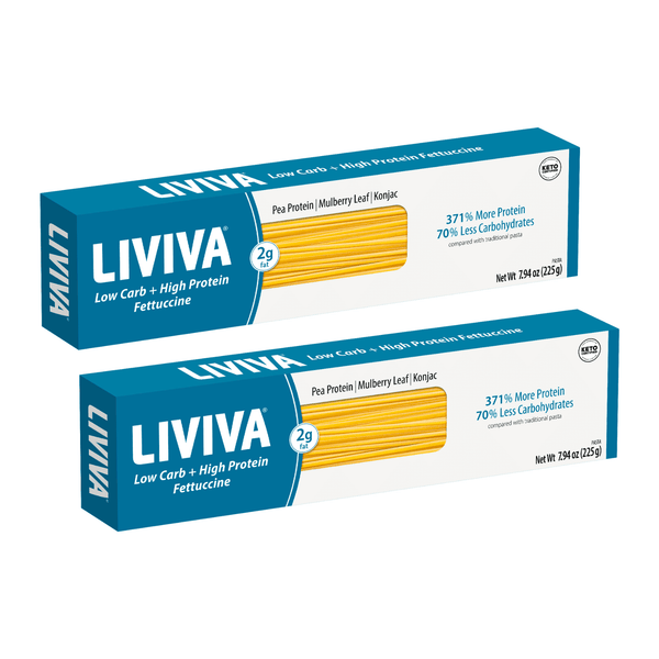 LIVIVA LOW CARB + HIGH PROTEIN FETTUCCINE, 8 oz (Pack of 2)