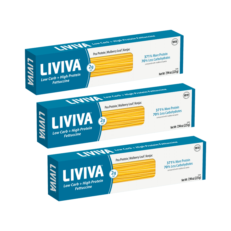 LIVIVA LOW CARB + HIGH PROTEIN FETTUCCINE, 8 oz (Pack of 3)