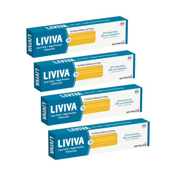 LIVIVA LOW CARB + HIGH PROTEIN FETTUCCINE, 8 oz (Pack of 4)