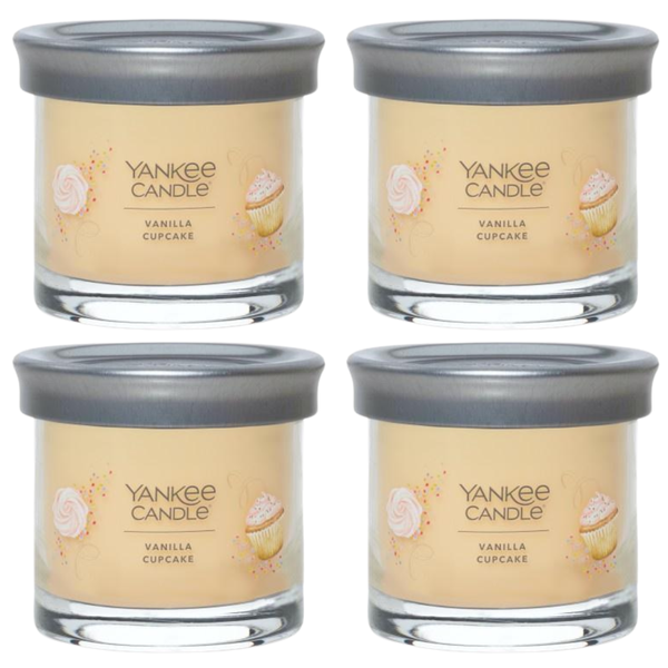 Yankee Candle Small Tumbler Scented Single Wick Jar Candle, Vanilla Cupcake, Over 20 Hours of Burn Time, 4.3 Ounce (Pack of 4)