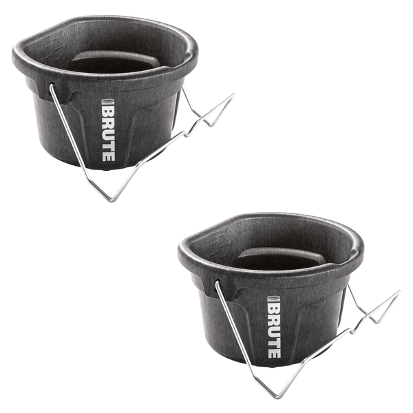 BRUTE 3-in-1 Flat Back Bucket, 2 Gallon, Pack of 2