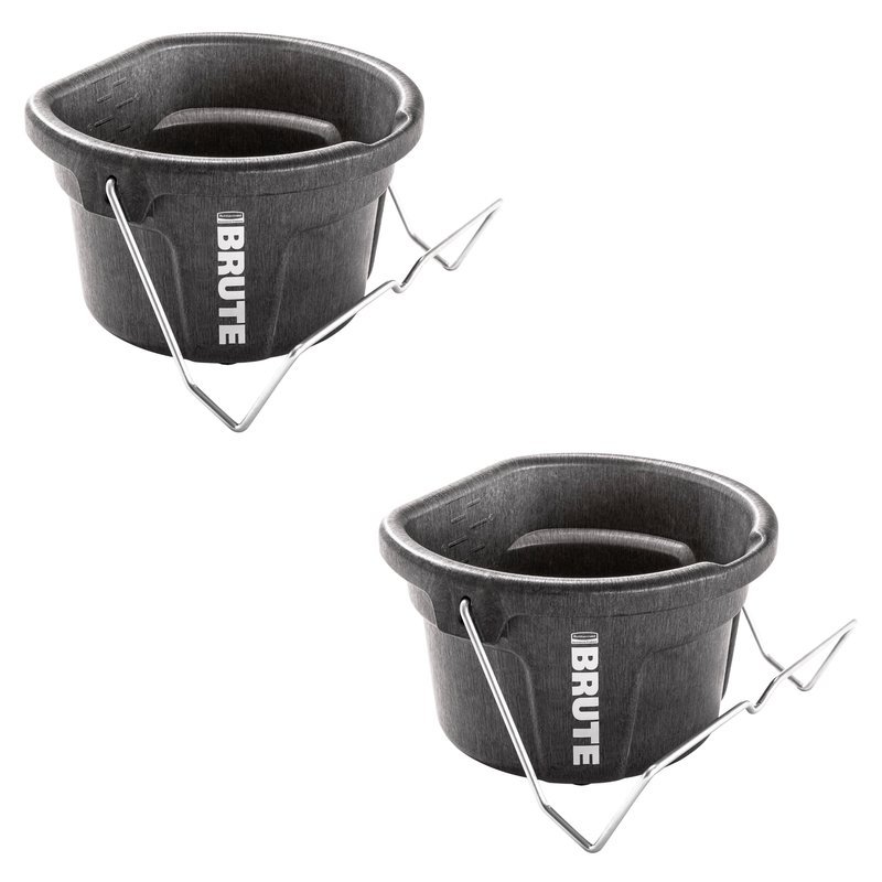 BRUTE 3-in-1 Flat Back Bucket, 2 Gallon, Pack of 2