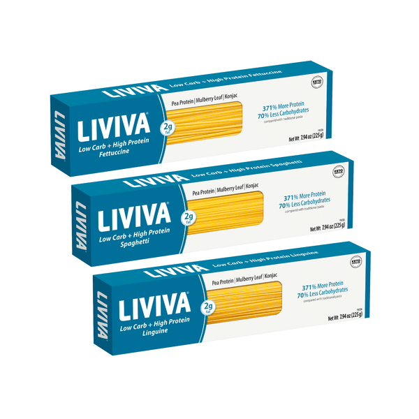 Liviva Variety LOW CARB + HIGH PROTEIN, 1 Linguine, 1 Fettuccine, 1 Spaghetti, 1 CT