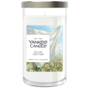 Yankee Candle Medium Pillar Scented Candle, Clean Cotton, 14.25 oz (2-Pack)