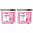 Yankee Candle Signature Small Tumbler Candle, Enchanting Cherry Blossoms, 4.3 Ounces (Pack of 2)