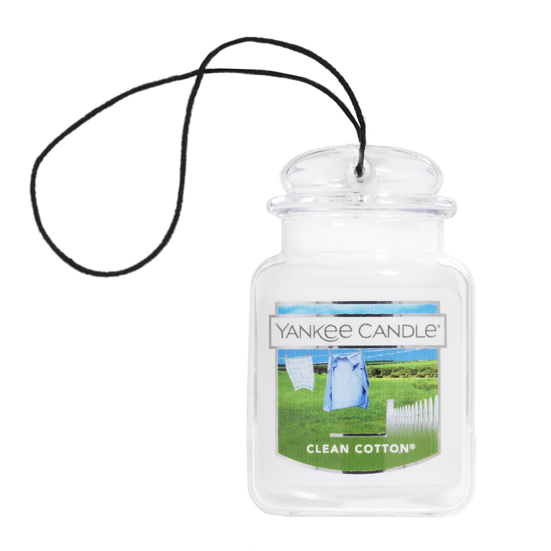 Yankee Candle Car Air Fresheners, Hanging Car Jar Ultimate, Neutralizes Odors Up To 30 Days, Clean Cotton, 0.96 OZ (Pack of 6)