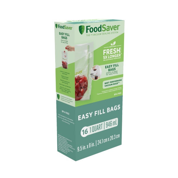 FoodSaver VS1210 Space Saving Vacuum Sealing System with (16) Easy Fill 1-Quart Vacuum Sealer Bags