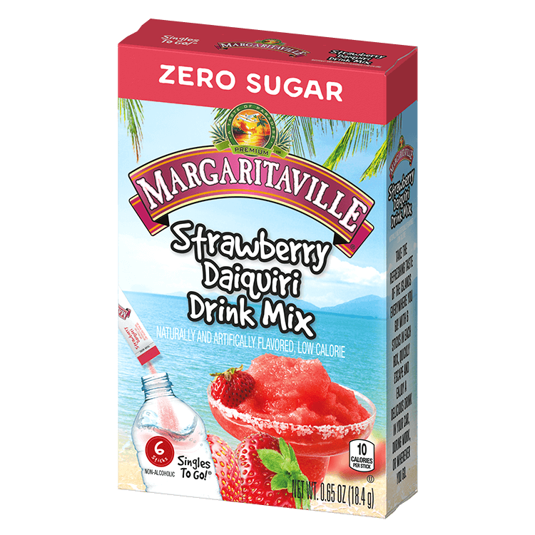 Margaritaville Strawberry Daiquiri Singles To Go Drink Mix, 0.58 oz, 6 Sticks