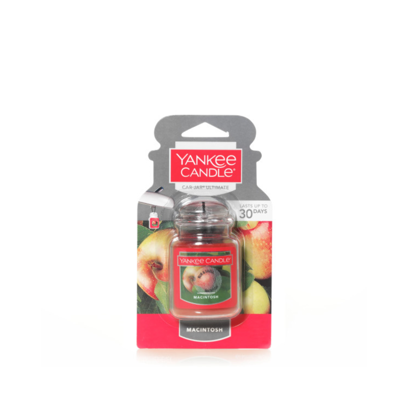 Yankee Candle Car Air Fresheners, Hanging Car Jar Ultimate, Neutralizes Odors Up To 30 Days, Macintosh, 0.96 OZ (Pack of 4)