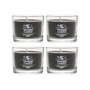 Yankee Candle Signature Votive Mini Candle Jar, Midsummer's Night Scent, Natural Soy Wax Blend Candle with Natural Fiber Wick, 1.3 OZ Glass Jar (Pack of 4)