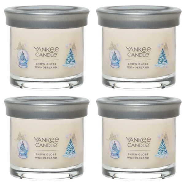 Yankee Candle Small Tumbler Scented Single Wick Jar Candle, Snow Globe Wonderland, Over 20 Hours of Burn Time, 4.3 Ounce (Pack of 4)