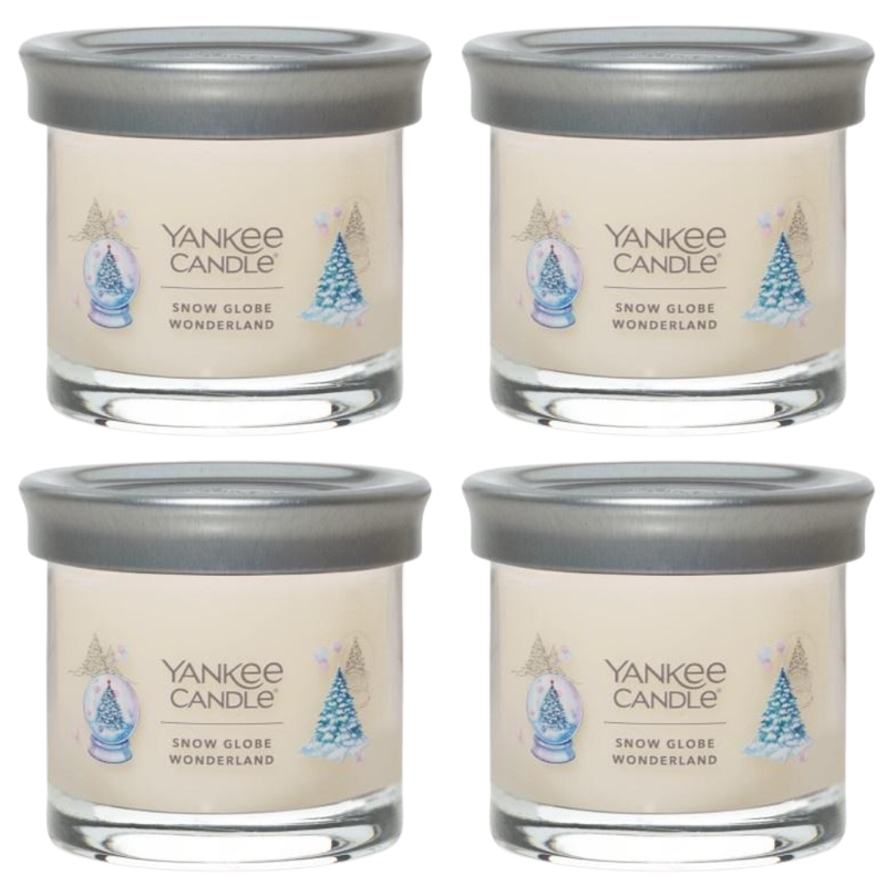 Yankee Candle Small Tumbler Scented Single Wick Jar Candle, Snow Globe Wonderland, Over 20 Hours of Burn Time, 4.3 Ounce (Pack of 4)