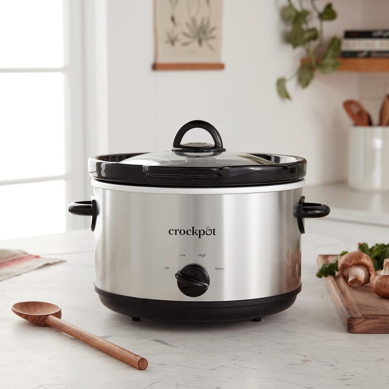 Crockpot 5 Qt. Round Manual Slow Cooker and Little Dipper, Stainless Steel