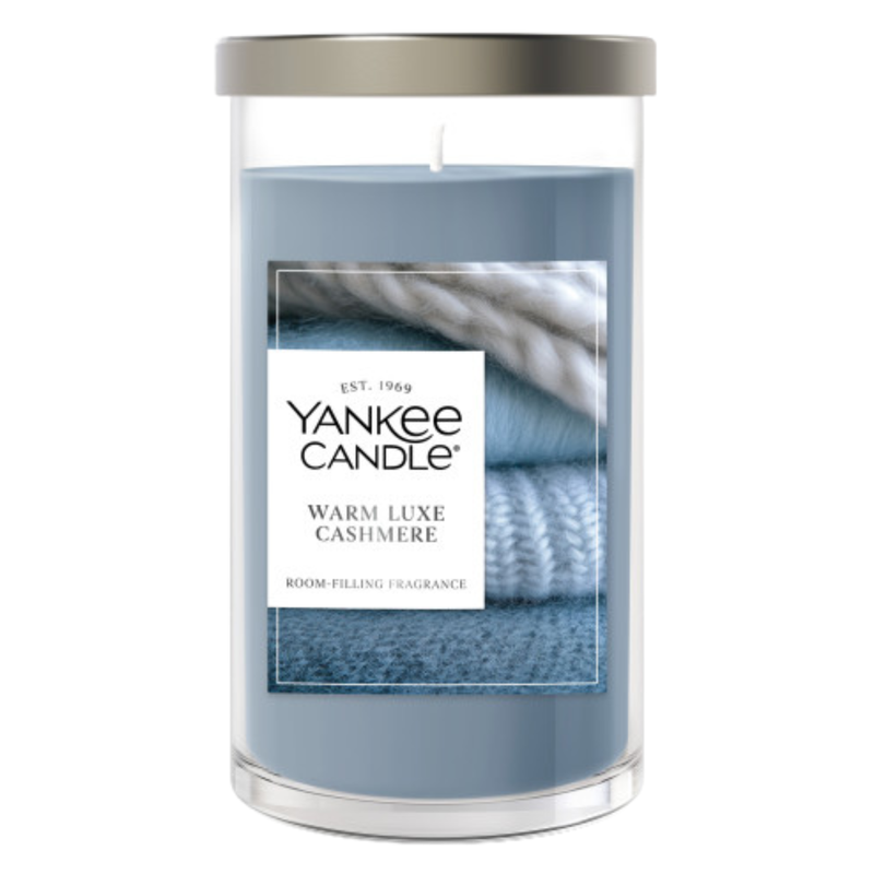 Yankee Candle Medium Pillar Scented Candle, Warm Luxe Cashmere, 14.25 oz (2-Pack)