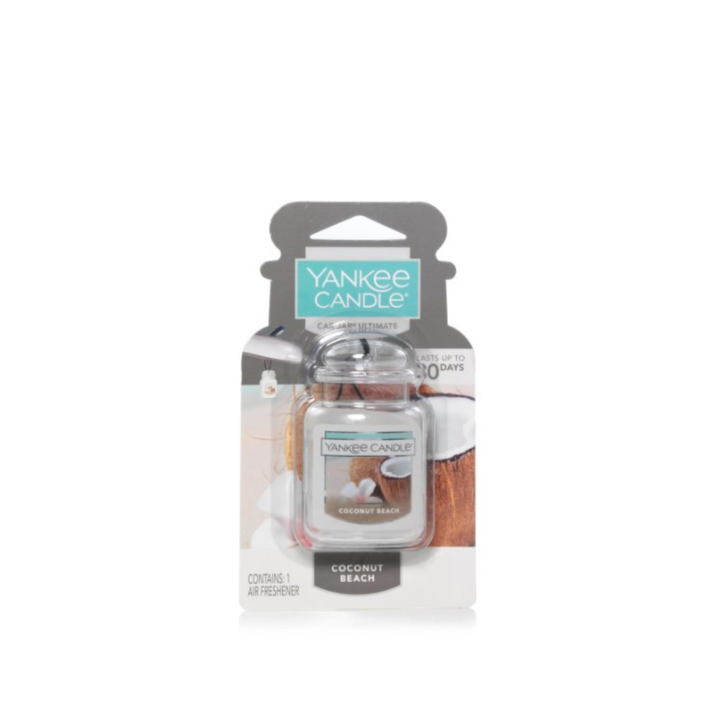 Yankee Candle Car Air Fresheners, Hanging Car Jar Ultimate, Neutralizes Odors Up To 30 Days, Coconut Beach, 0.96 OZ (Pack of 6)