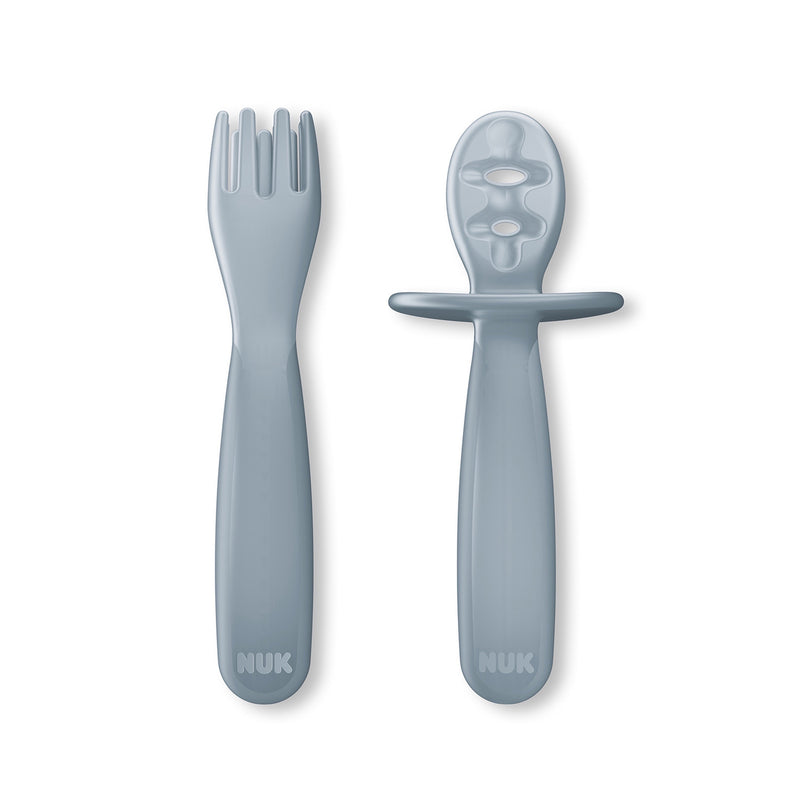 NUK for Nature 5-Piece Feeding Essentials Boy Collection – Cups, Pretensils, Suction Plate & Bowl Set