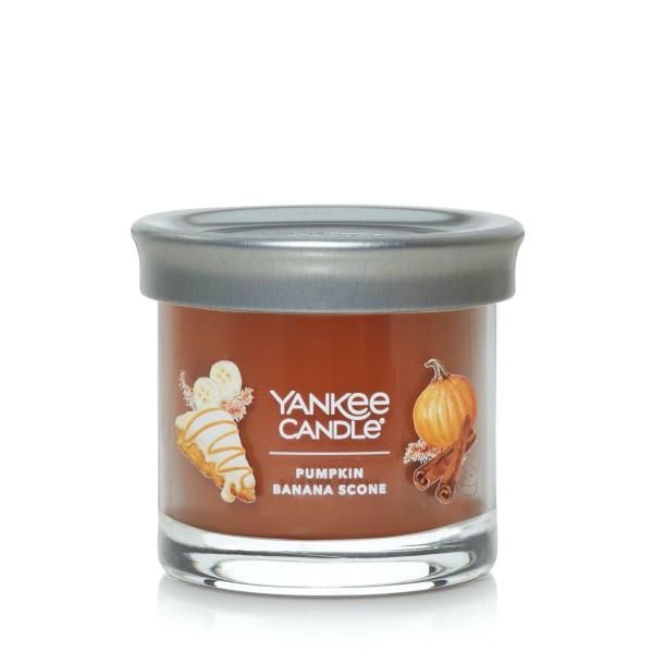 Yankee Candle Small Tumbler Scented Single Wick Jar Candle, Pumpkin Banana Scone, Over 20 Hours of Burn Time, 4.3 Ounce (Pack of 2)