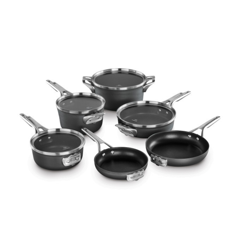 Calphalon Premier Space-Saving Hard-Anodized Nonstick 10 Piece Cookware Set