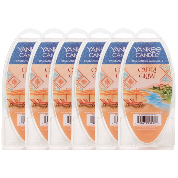 Yankee Candle Capri Glow Fragranced Hello Italy Wax melt (Pack of 6)